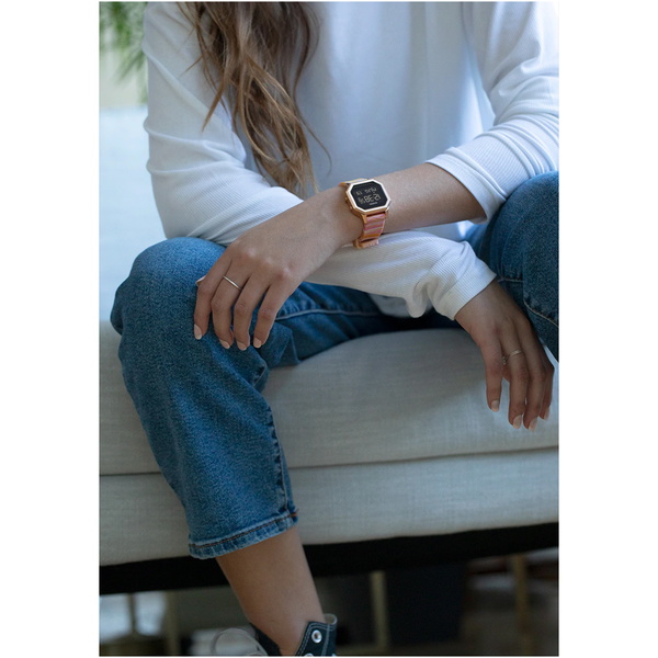 2022 Nixon Siren Reloj De Surf De Acero Inoxidable A1211 - Oro Rosa / Mármol Rosa